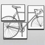 Malen nach Zahlen Fahrrad Rennrad schwarzweiss Sitz