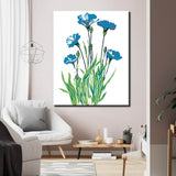 Malen nach Zahlen Pflanzen Blaue Kornblumen