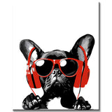 Malen nach Zahlen Bilder DJ Dog Hund mit Kopfhörer