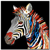 Malen nach Zahlen Zebra bunt schwarz