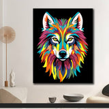 Malen nach Zahlen Wolf Regenbogen bunt