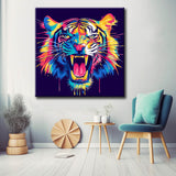 Malen nach Zahlen Tiger in Regenbogenfarben Tierkunst