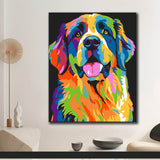 Malen nach Zahlen Bernhardiner Hund in Regenbogenfarben