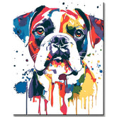 Malen nach Zahlen Hund Bulldogge Tier Moderne TierKunst