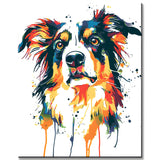 Malen nach Zahlen bunter Hund Moderne TierKunst