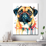 Malen nach Zahlen Mops Portrait Moderne TierKunst