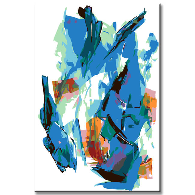Malen nach Zahlen Abstrakt Blaue Fusion II