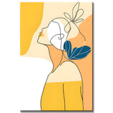 Malen nach Zahlen Minimalismus Strichzeichnung Frau Blume