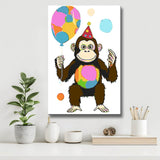 Malen nach Zahlen für Kinder Orang-Utan Affe mit Ballon