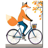 Malen nach Zahlen Tiere Fuchs auf dem Fahrrad