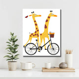 Malen nach Zahlen Tiere Zwei Giraffen auf dem Tandem