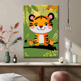 Malen nach Zahlen für Kinder Baby Tiger auf dem Ast