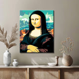 Malen nach Zahlen Kunst Mona Lisa mit Landschaftshintergrund