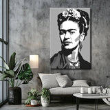 Malen nach Zahlen Schwarz-weiss Frida Kahlo