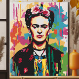 Malen nach Zahlen Gesicht Frida Kahlo Vektor Porträt