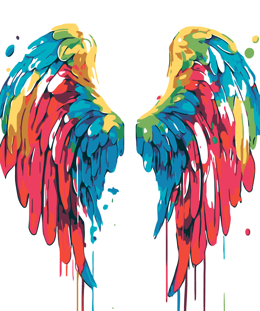 Malen nach Zahlen Regenbogen Engel Flügel 2-teilig