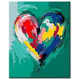 Malen nach Zahlen Buntes Pop-Art Herz