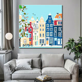 Malen nach Zahlen Niederlande Holland Illustration Altstadt