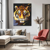 Malen nach Zahlen Tierkunst Goldener Tigerkopf