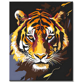 Malen nach Zahlen Tierkunst Goldener Tigerkopf