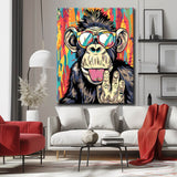 Malen nach Zahlen Kunst Tier Lustiger Affe mit Brille