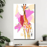 Malen nach Zahlen Kunst Tier Giraffe vor rosa Hintergrund