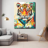 Malen nach Zahlen Bunter Tiger Kunstbild