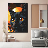 Malen nach Zahlen Schwarze Katze Kunst im Portrait