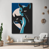 Malen nach Zahlen Kunst Malerei schwarze Katzen bei Nacht