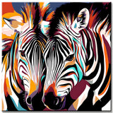 Malen nach Zahlen Bunte Zebra Familien