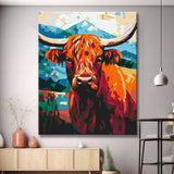 Highland-Rind - Malen nach Zahlen Tierkunst
