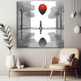Malen nach Zahlen Schwarz-weiss Roter Ballon