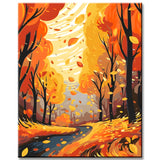 Malen nach Zahlen Herbststimmung Wald
