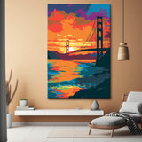 Sonnenuntergang Golden Gate Bridge Malen nach Zahlen