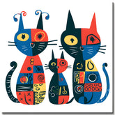 Malen nach Zahlen 3 bunte Katzen