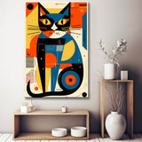 Kandinsky-inspirierte Katzengesicht - Malen nach Zahlen