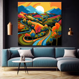 Landschaft in den Bergen Malen nach Zahlen