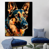 Malen nach Zahlen - Deutscher Schäferhund im Picasso-Stil