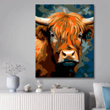 Highland Cattle im Picasso-Stil Malen nach Zahlen