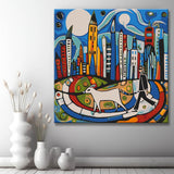 Hundertwasser Häuser Malen nach Zahlen Kunst