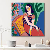 Frau mit Blumen - Malen nach Zahlen im Matisse Stil