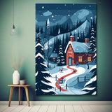 Winterlandschaft bei Nacht Malen nach Zahlen