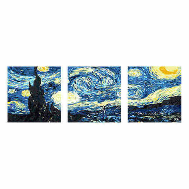 Malen nach Zahlen van gogh sternennacht Triptychon