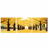 Malen nach Zahlen herbstallee Triptychon