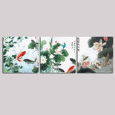 Malen nach Zahlen Triptychon Blumen asiatisch