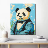 Malen nach Zahlen Panda im Anzug
