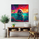 Malen nach Zahlen Abstrakte Kunst Astronaut unter Wasser