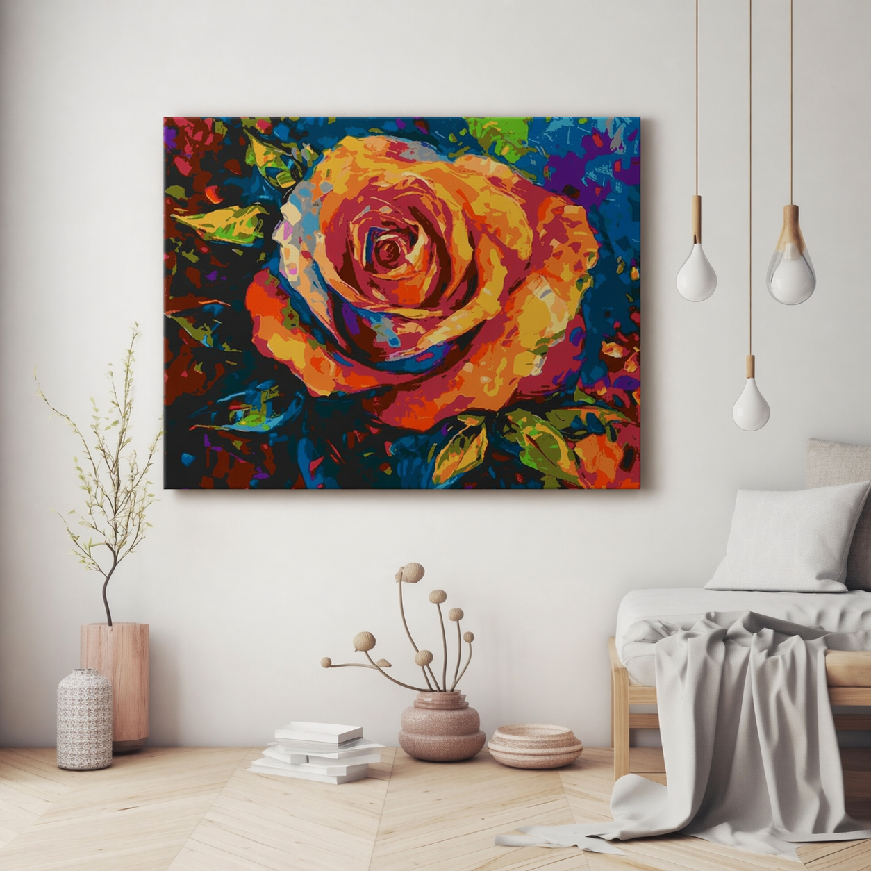 Rose Blossom Painting by Numbers