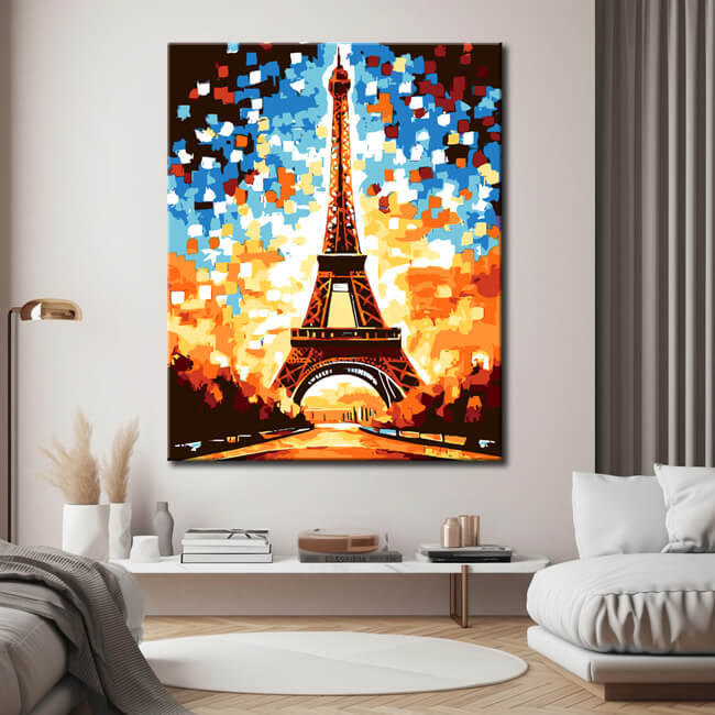 Malen nach Zahlen Eiffelturm Paris Feier