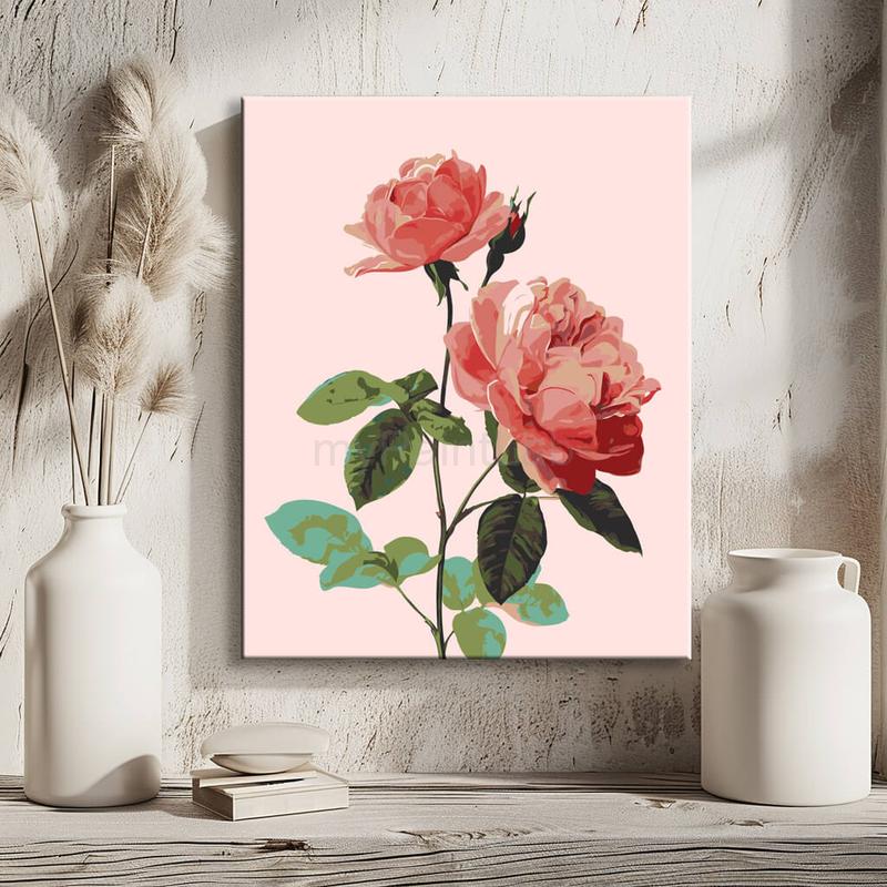 Malen nach Zahlen Blumen Rosa Rose